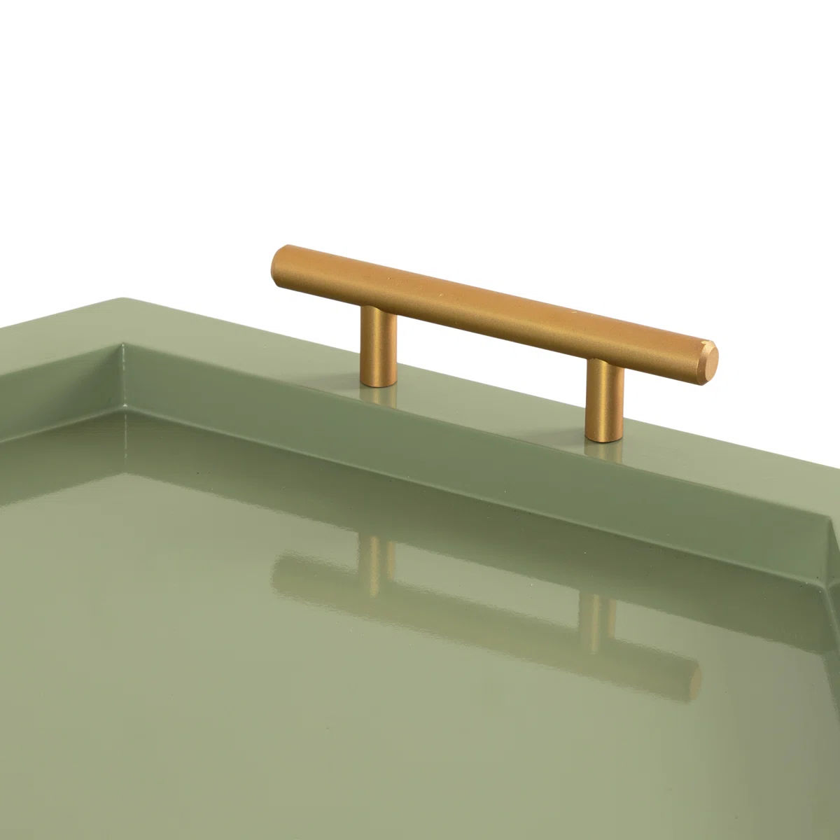 Reith Hexagon Manufactured Wood Tray with Metal Handles thumbnail 2